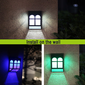 7 Light Colors Solar Powered Outdoor LED Fence Lights_8