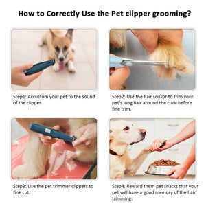 Low Noise USB Rechargeable Grooming Safe Nail Clipper for Pets_8