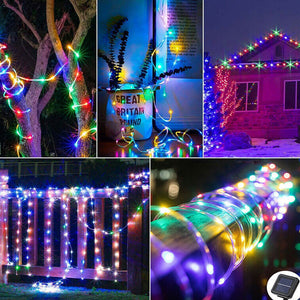 Solar Powered Outdoor LED String Tube Light Garden Fairy Light_1
