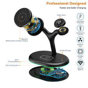 3-in-1 Magnetic Wireless Charging Station 15W Mag-Safe- USB Power Supply_5