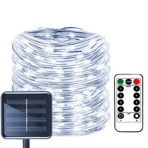 Solar Powered Outdoor LED String Tube Light Garden Fairy Light_0