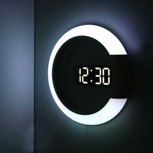 USB Plugged-in 3D LED Wall Clock Digital Alarm Clock and Lamp_6