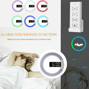 USB Plugged-in 3D LED Wall Clock Digital Alarm Clock and Lamp_10