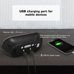 USB Plugged-in Digital LED Alarm Clock with USB Charging_13