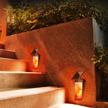Solar Powered Flame Wall Light Outdoor Garden Landscape Lamp_5