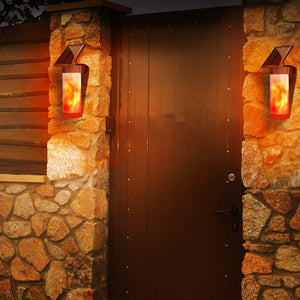 Solar Powered Flame Wall Light Outdoor Garden Landscape Lamp_1