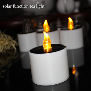 6pcs Solar Power Tea Lights Flameless Flickering Outdoor Candle_2