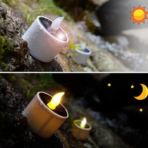 6pcs Solar Power Tea Lights Flameless Flickering Outdoor Candle_5