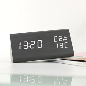 USB Wooden Digital Clock with Humidity and Temperature Display_10