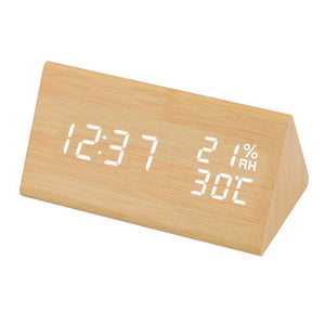 USB Wooden Digital Clock with Humidity and Temperature Display_5