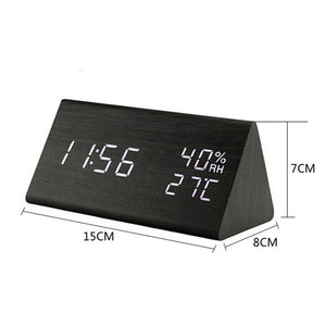 USB Wooden Digital Clock with Humidity and Temperature Display_7