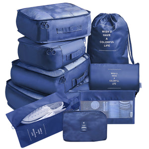 9 PCs Premium Travel Organizer Storage Bags