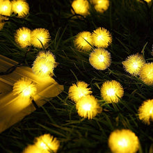 Solar Powered LED Dandelion Flower Pompom Lights