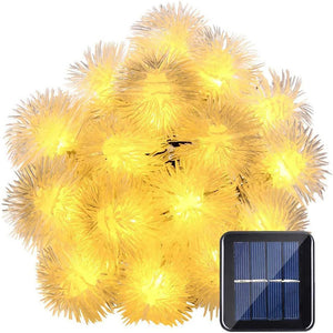 Solar Powered LED Dandelion Flower Pompom Lights
