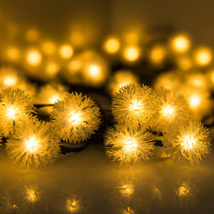Solar Powered LED Dandelion Flower Pompom Lights