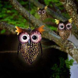 Solar Powered Rustic Decorative Outdoor LED Owl Lamp_1