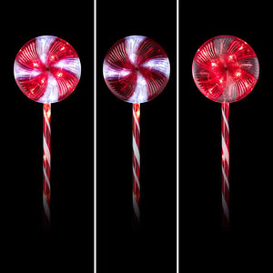 Solar Powered Candy Cane Lollipop Christmas Stake Lights_3