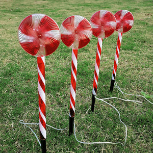 Solar Powered Candy Cane Lollipop Christmas Stake Lights_4