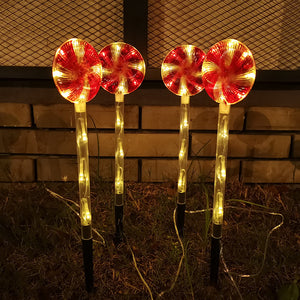 Solar Powered Candy Cane Lollipop Christmas Stake Lights_7