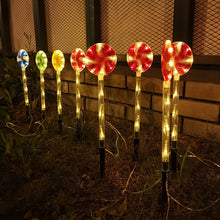 Solar Powered Candy Cane Lollipop Christmas Stake Lights_12