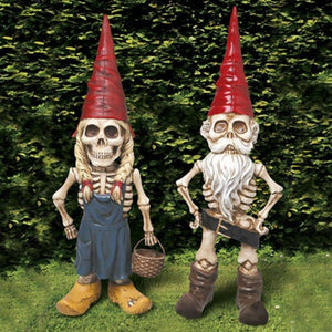 Halloween Skeleton Statue Zombie Gnome Garden Decoration_11
