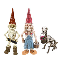 Halloween Skeleton Statue Zombie Gnome Garden Decoration_7