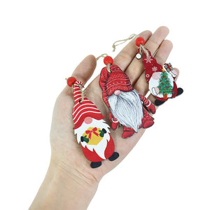 Christmas Wooden Gnome Ornaments Cute Hanging Pendants_8