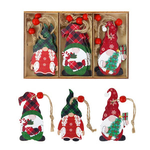 Christmas Wooden Gnome Ornaments Cute Hanging Pendants_9