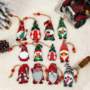 Christmas Wooden Gnome Ornaments Cute Hanging Pendants_13