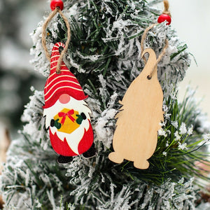 Christmas Wooden Gnome Ornaments Cute Hanging Pendants_1