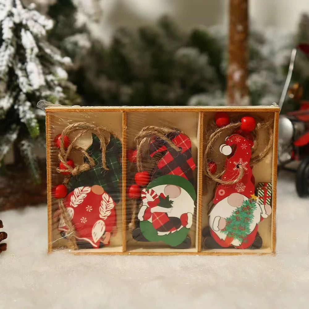 Christmas Wooden Gnome Ornaments Cute Hanging Pendants_5