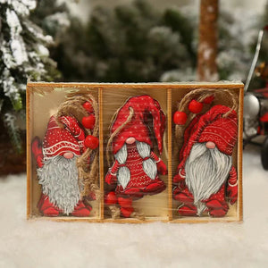 Christmas Wooden Gnome Ornaments Cute Hanging Pendants_6