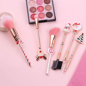 Holiday Christmas Makeup Brushes Set with Drawstring Bag_9
