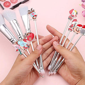 Holiday Christmas Makeup Brushes Set with Drawstring Bag_11