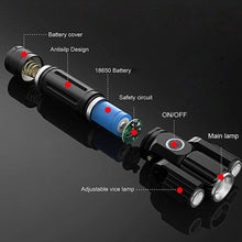 LED Three Lamp Head Portable Flash Light-USB Rechargeable_7