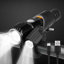 LED Three Lamp Head Portable Flash Light-USB Rechargeable_8