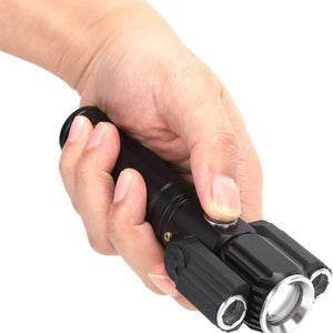 LED Three Lamp Head Portable Flash Light-USB Rechargeable_12