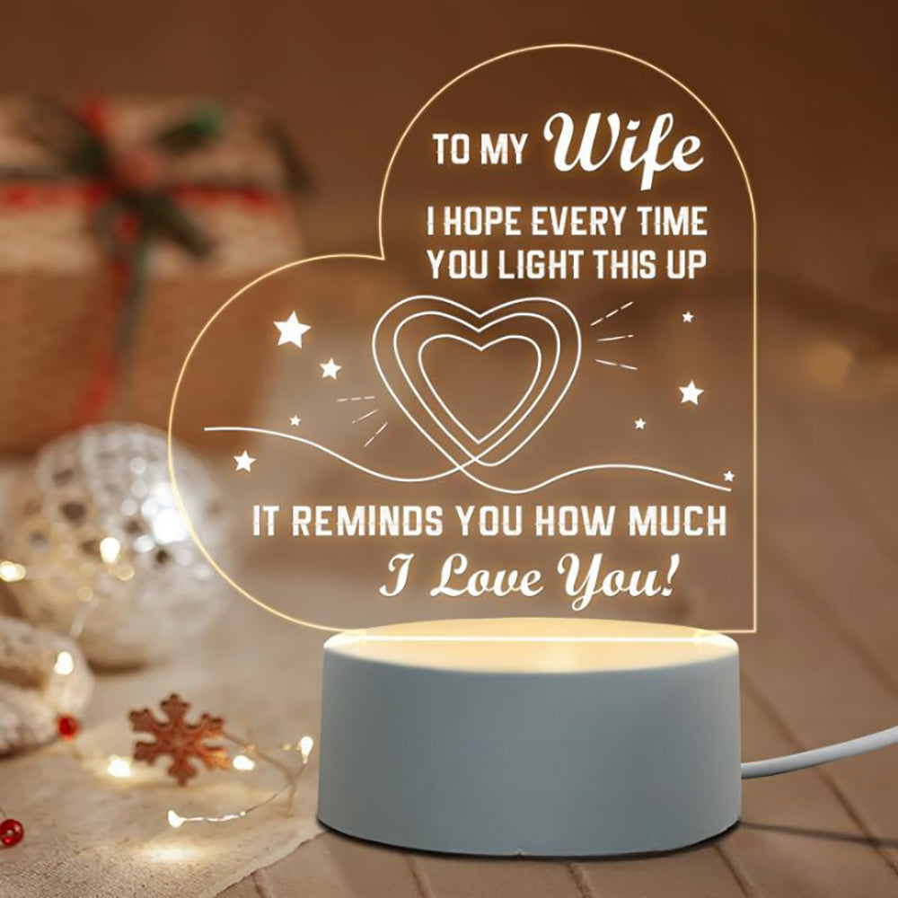 Love Expressing Acrylic Night Light Ideal Gift for Wife - USB Plugged In_10
