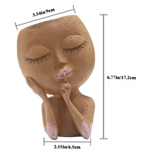 Unique Face Planters Pot for Indoor Outdoor Plants with Drainage Hole_4