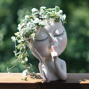 Unique Face Planters Pot for Indoor Outdoor Plants with Drainage Hole_16