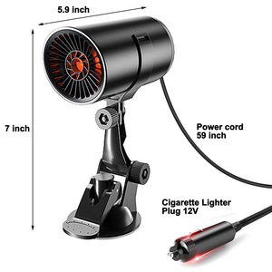 2 IN 1 Portable 12V  Fast Car Heater Windshield Defogger and Defroster with Suction Holder Cigarette Lighter Plugged-In_4