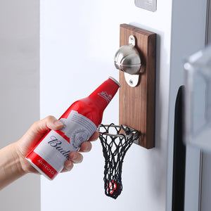 Wall Mounted Basketball Themed Bottle Opener with Catch Ring_5