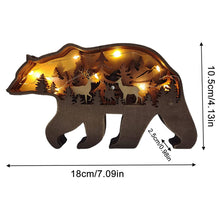Forest Animal Wooden Tabletop Ornament with LED Light for Home Decoration_6