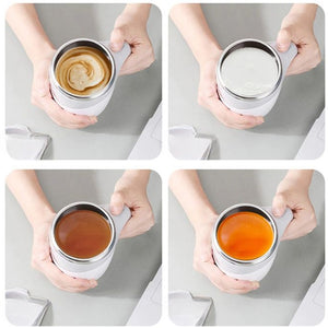 Electric Stainless Steel Magnetic Self Stirring Coffee Mug - Battery Powered_6