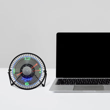 Small Desk Fan with Clock and Temperature Display