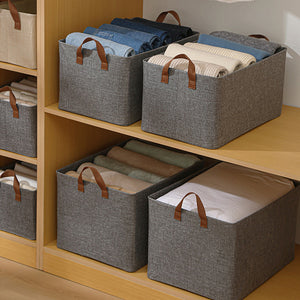 Large Capacity Fabric Storage Open Organizers with Handles_3