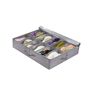 10 Grids Foldable Under the Bed Shoe Storage and Organizer_4