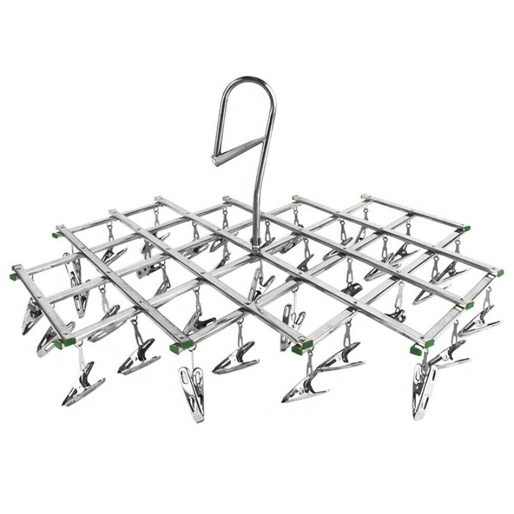 35 Pegs Stainless Metal Clothes Outdoor Dryer Laundry Hanger_0