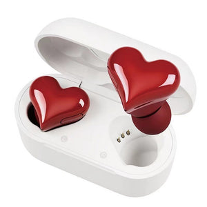 Wireless Bluetooth Heart Style Earphones - USB Rechargeable_0