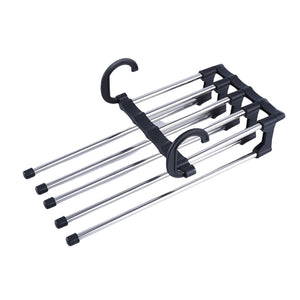 5 IN 1 Multifunctional Space Saving Pants Rack Closet Organizer_0
